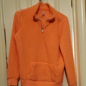 No Boundaries Neon Orange Fleece Top